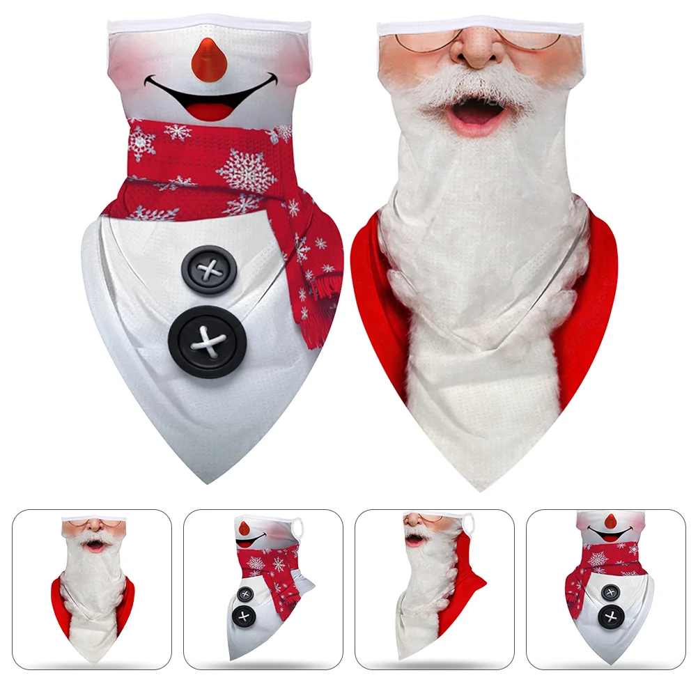 

Christmas Costume Bandananovelty Supplies Scarf Neck Covering Gifts Holiday Pattern Party Favors Bandanas Hangers Ear Breathable