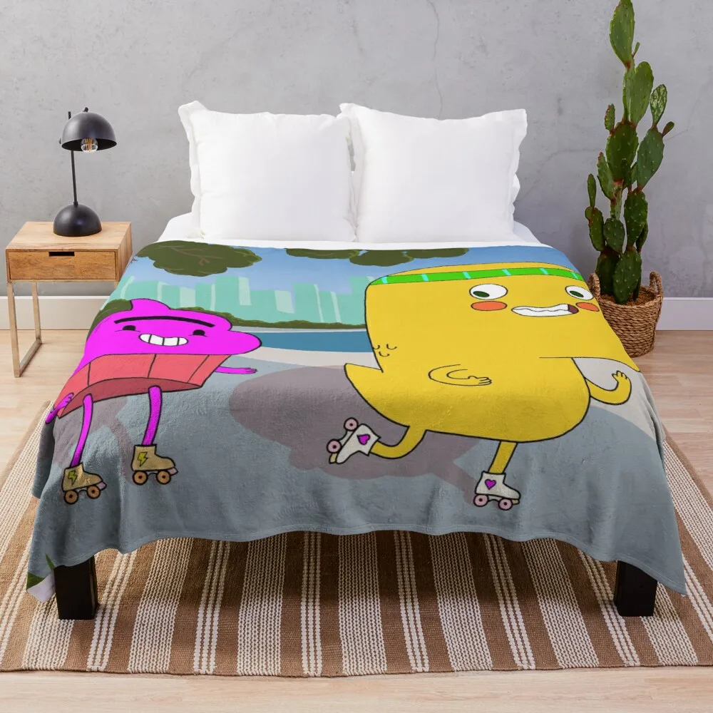 

Bros Throw Blanket plush queen size blanket loose blanket Large knit plaid