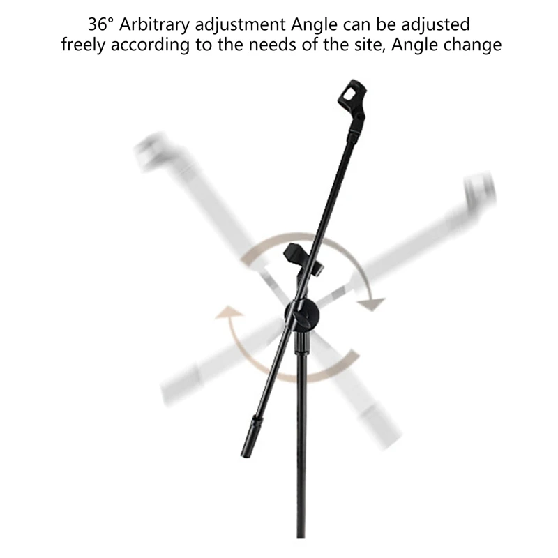 Microphone Holder Professional Swing Boom Floor Stand Mic Ajustable Stage Tripod Metal