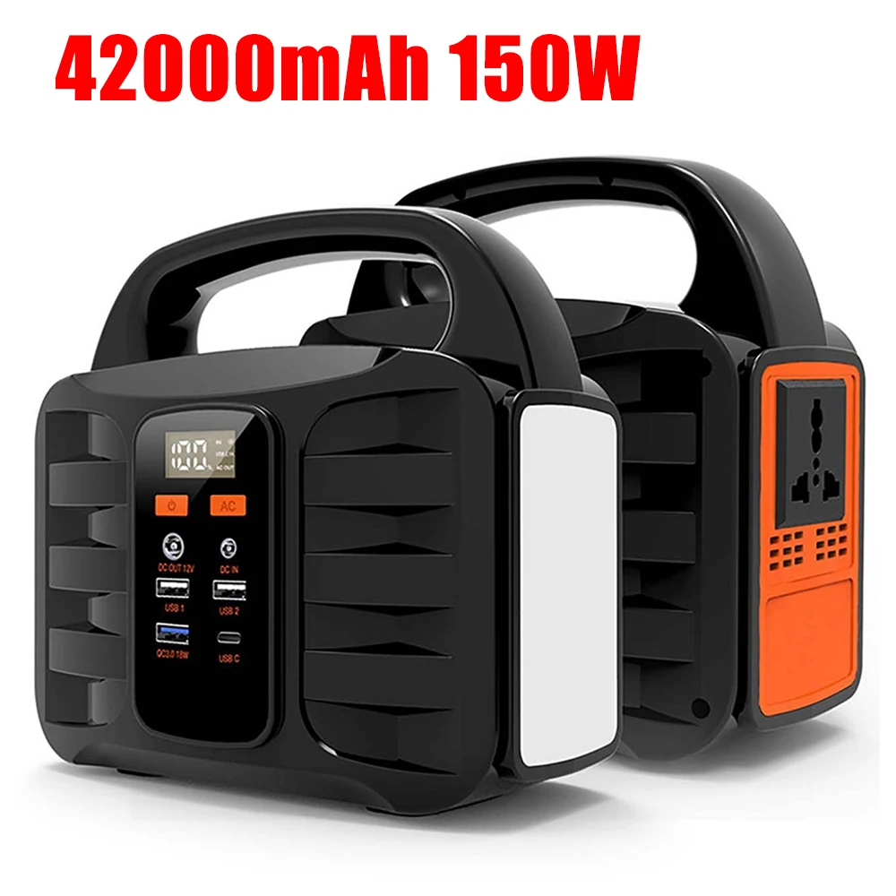 

Portable Electric Generator 150W 42000mAh Energy Power Supply Mobile Power Station Outing Camping Power Bank with Light