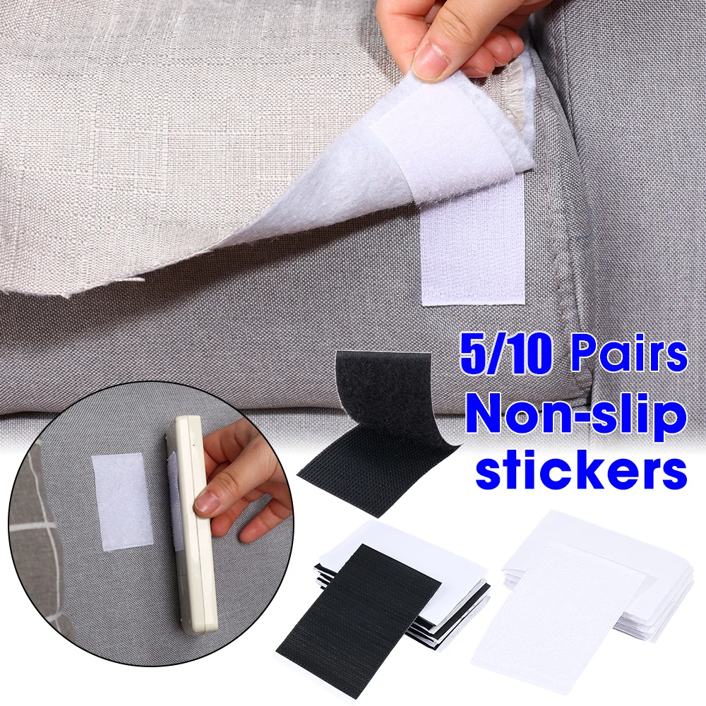 

10Pairs Strong Self Adhesive Fastener Dots Stickers Adhesive Hook And Loop Tape For Bed Sheet Sofa Mat Carpet Anti Slip Mat Pads