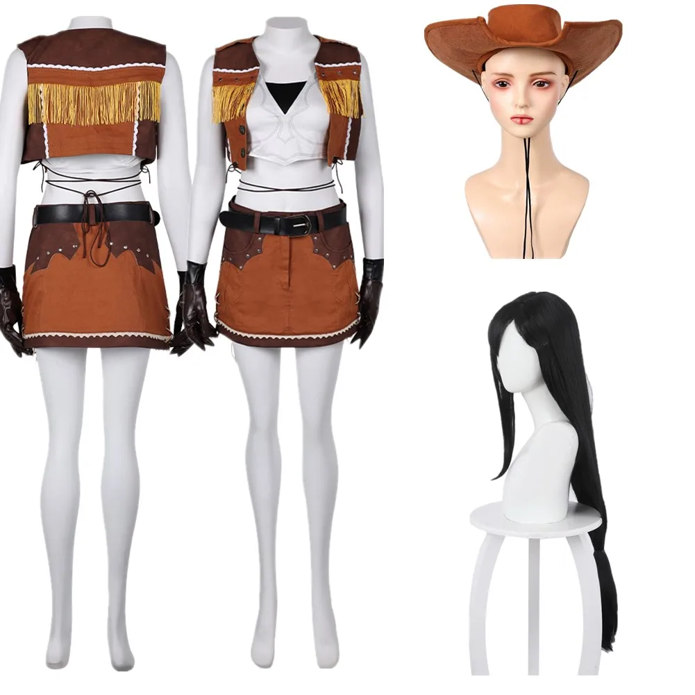 Женский ковбойский костюм Tifa Lockhart для косплея фантастическая игра фантазия VII