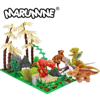 marumine moc building blocks sets rainforest plant with dinosaur gift nature and animal classic educational toys for children