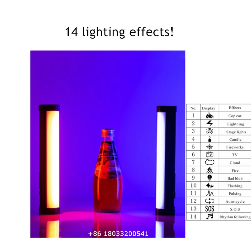 Функциональная трубка RGB 2800 ~ 7500 К заполняющая видеостудийная световая палочка