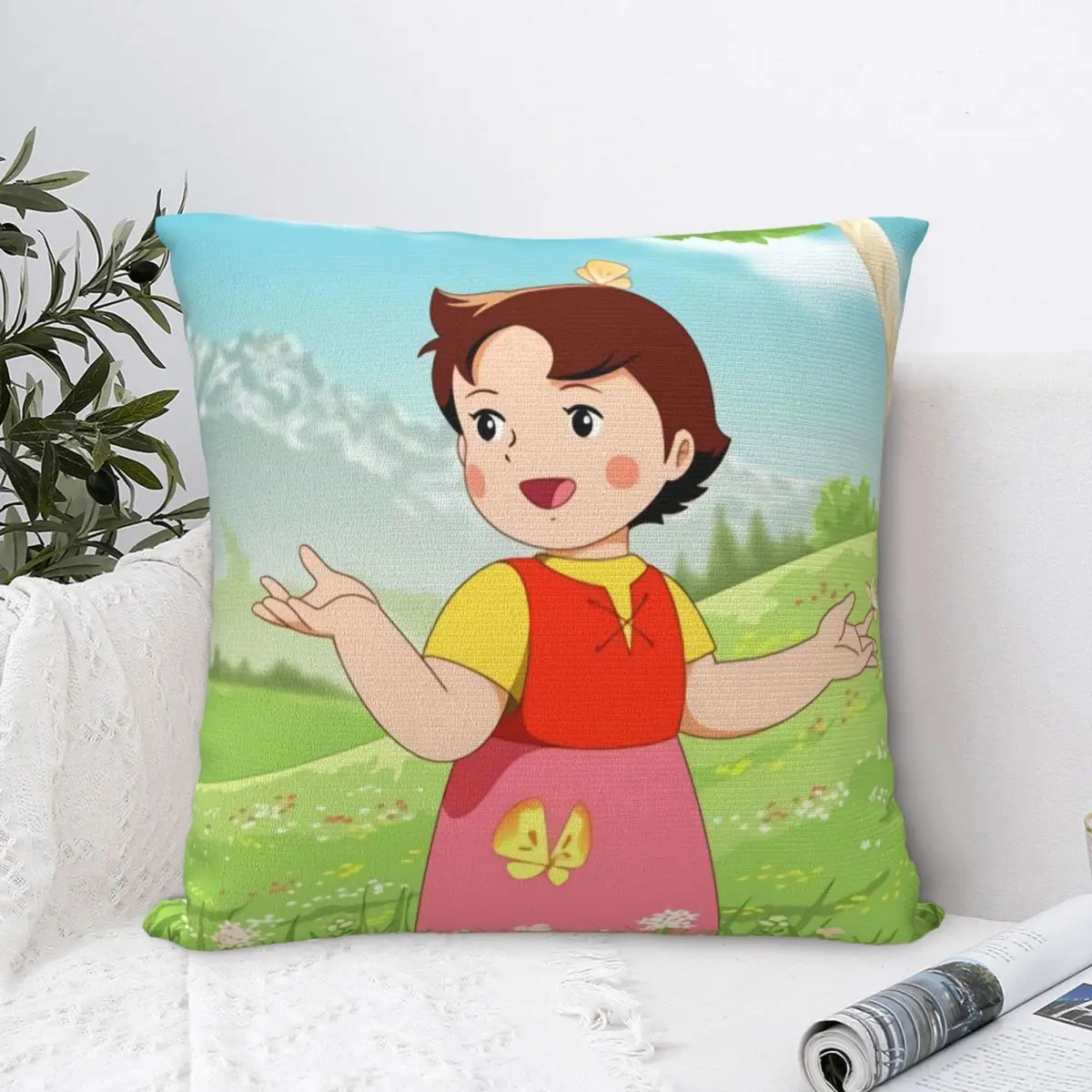 

Bird Cojines Throw Pillow Case Heidi the Girl From The Alps Cushion Home Sofa Chair Print Decorative Coussin