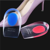 1 pair soft silicone gel insoles for heel spurs pain foot cushion foot massager care height increase half heel insole pad