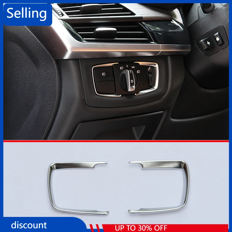 

For BMW 1 2 3 4 series F30 F34 X5 F15 2014-2017 Car Accessories ABS Chrome Headlight Switch Decorative Sequins Trim 2pcs fast