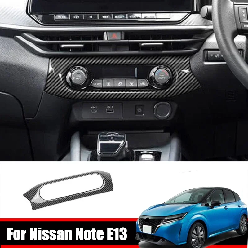 Для Nissan Note E13 2020 2021-23 ABS карбоновый автомобильный кондиционер крышка управления