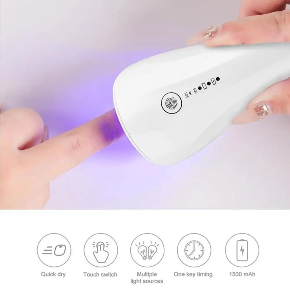 

New Handheld Nail Lamp Gel Lacquer Dryer Gelpolish Curing Light Sun UV Manicure Lamps Quick-drying Rechargeable Lamp Tool Gel