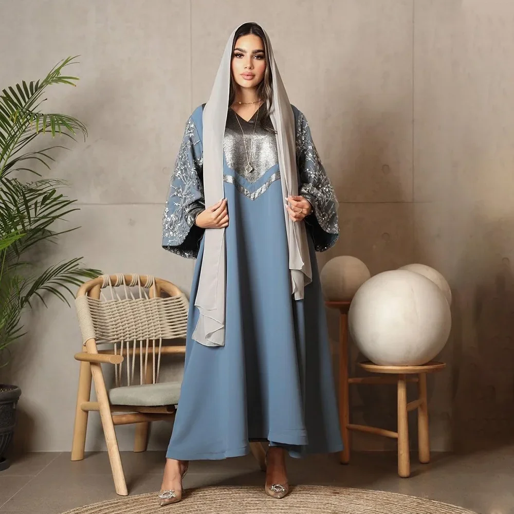 Мусульманская Абая для женщин вечерние платья кафтан с блестками исламские