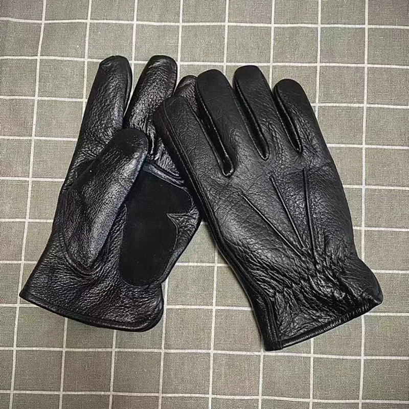 

Зимние мотоциклетные перчатки из натуральной кожи на флисе, винтажные мотоциклетные перчатки в стиле ретро для мотокросса, для езды на мотоцикле с сенсорным экраном, Мотоциклетные Перчатки