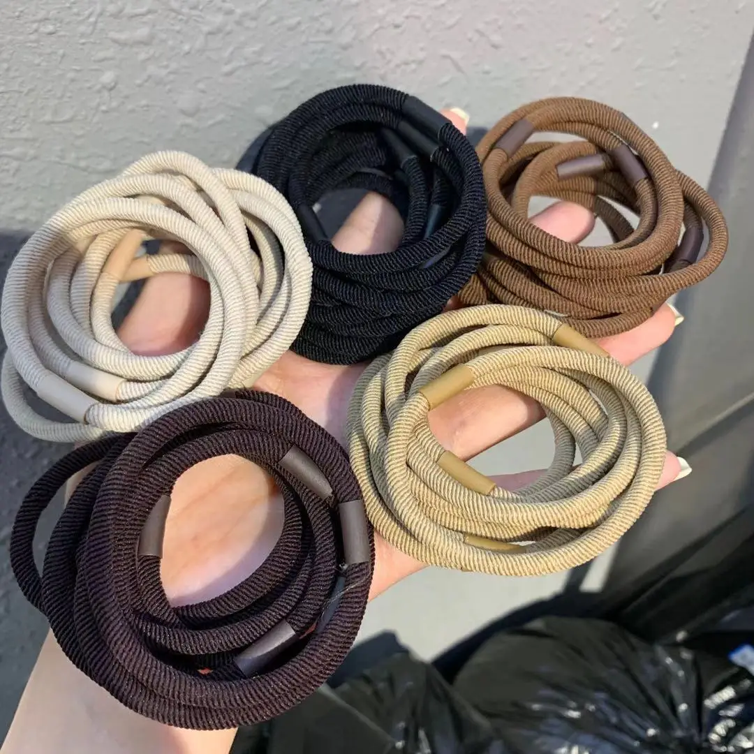 

10pcs/set Korean Color High Elastic Thick Rubber Band Durable Hair Ring Hair Rope Wild Ball Head Rope Headdress Hair Accessories