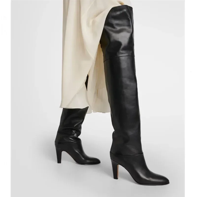 European and American Fashion High Heels Over The Knee Show Boots for Women Autumn Winter Strap Knight