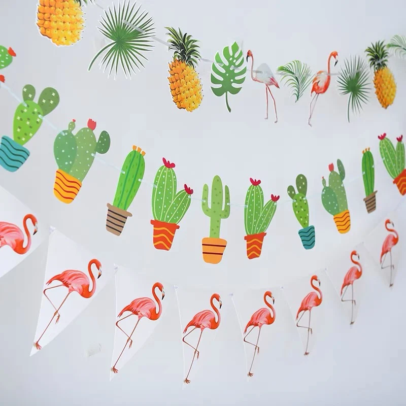 Гавайский флаг фламинго кактус тропические искусственные растения зеленые