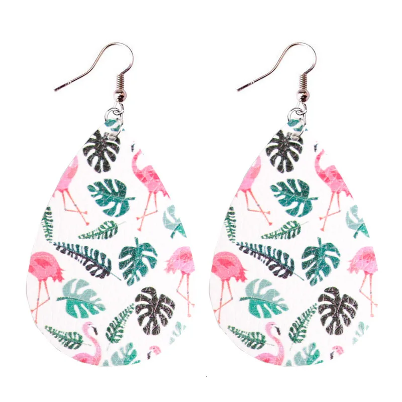 Серьги-подвески из искусственной кожи с принтом пальмы и листьев монстеры