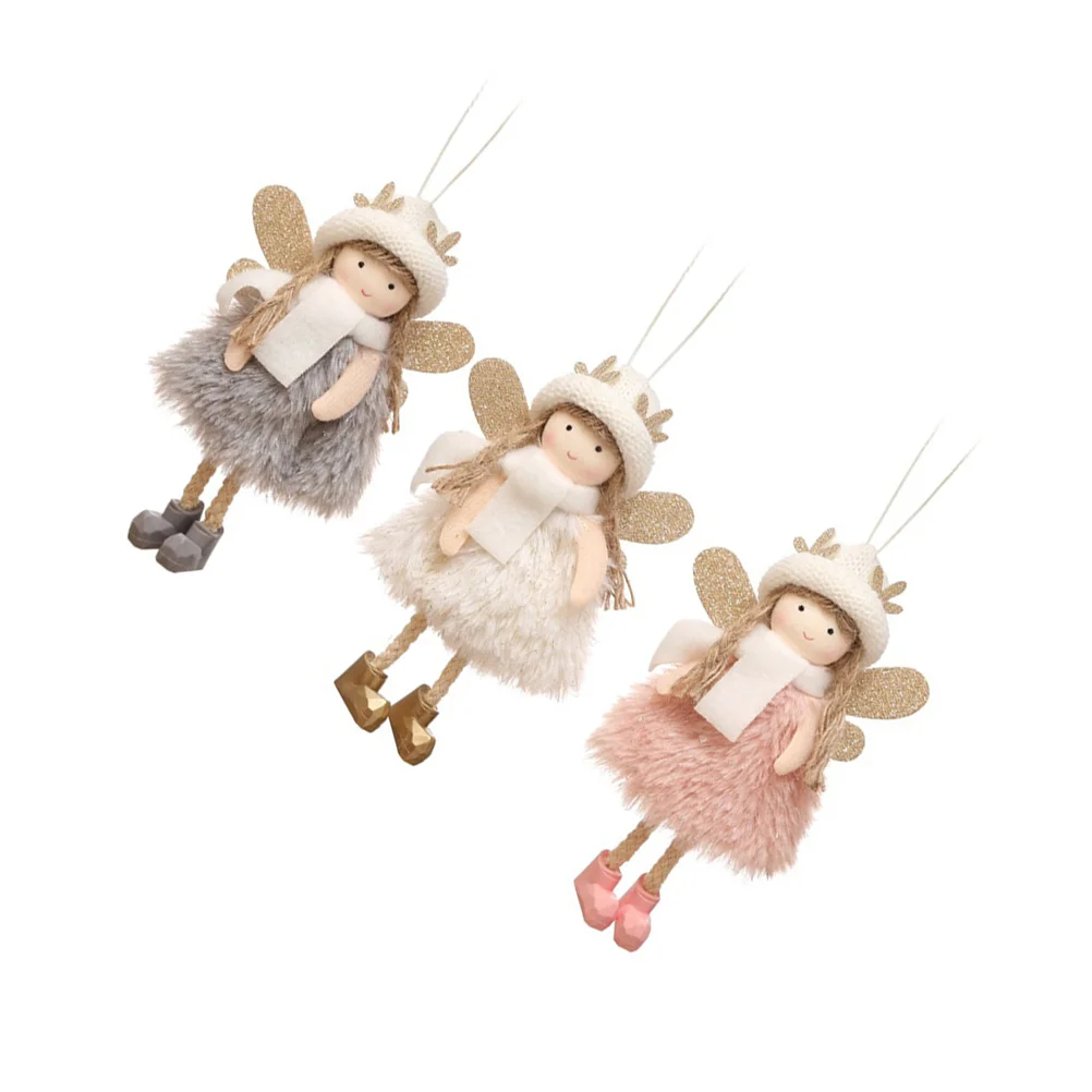 

Christmasornaments Hanging Tree Plush Pendantsdecorations Pendantdecoration Decor Party Antler Elves Cute Charms Baby Wing Girl