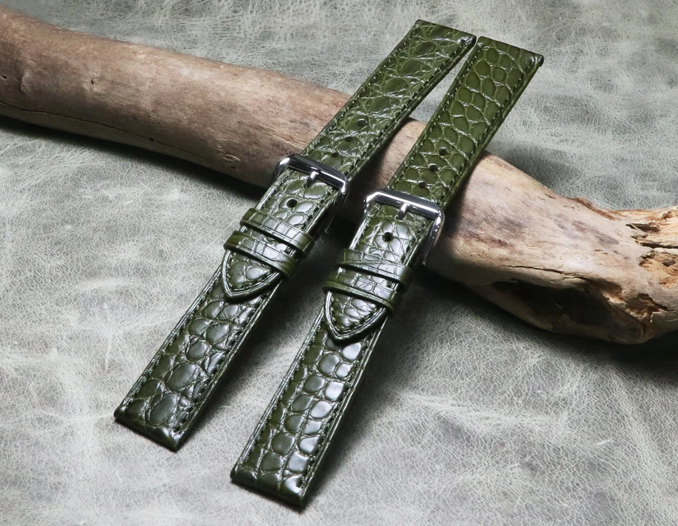Handmade Crocodile Watch strap Alligator Genuine Leather Watchband thin man Belt Bracelets 16 18 19 20 21 22mm Watch accessories
