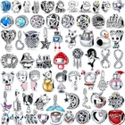 Серебряные бусины-подвески в виде животных и сердец