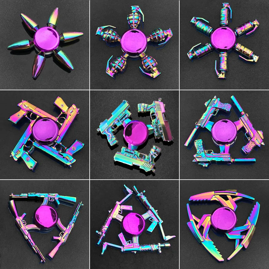 

Cool Fidget Hand Spinners Metal Focus Fingertip Gyro Stress Relief Spiral Twister ADHD EDC Toy Party Favors Gift for Kids Adults