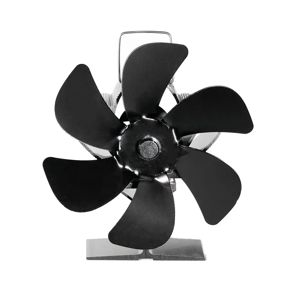 

SF105S Aluminum Fireplace Heat Power Fan 6 Blades Air Circulation Household High Temperature Resistance Fireplace Fan