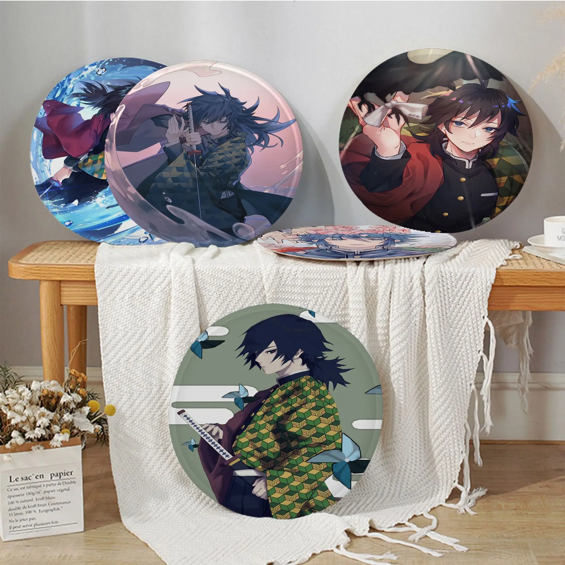 

Demon Slayer Giyuu Tomioka Chair Mat Soft Pad Seat Cushion For Dining Patio Home Office Indoor Outdoor Garden Buttocks Pad