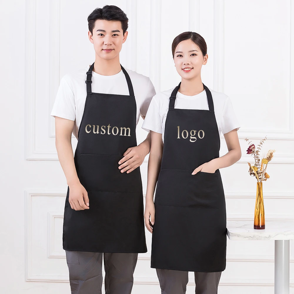 

Unisex Work Apron for Kitchen Customizable Logo/text Barbecue Seafood Chicken Restaurant Waitress Smock Garden Cleaning Pinafore
