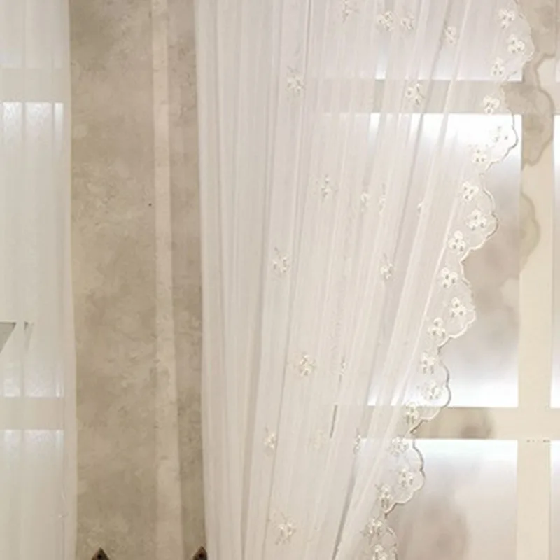 Элегантная жемчужная прозрачная занавеска для гостиной сельской местности