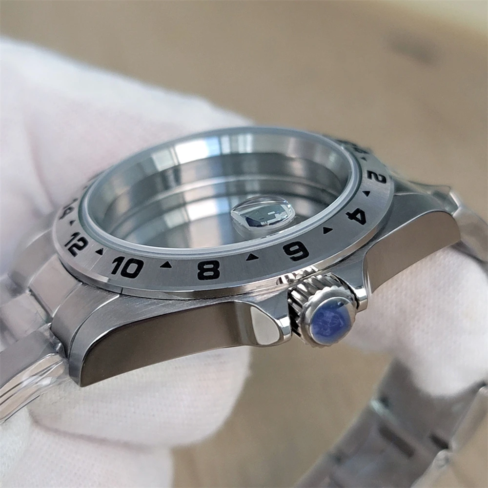 Men Watch Modification Accessories 39mm Watch Case Sapphire Mirror Stainless Steel Case Strap Set for NH34 NH35 NH36 Movement