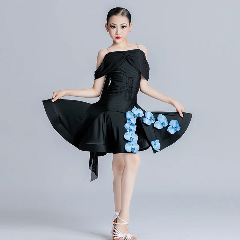 

Платье для выступлений и латиноамериканских танцев, черное, DN13003