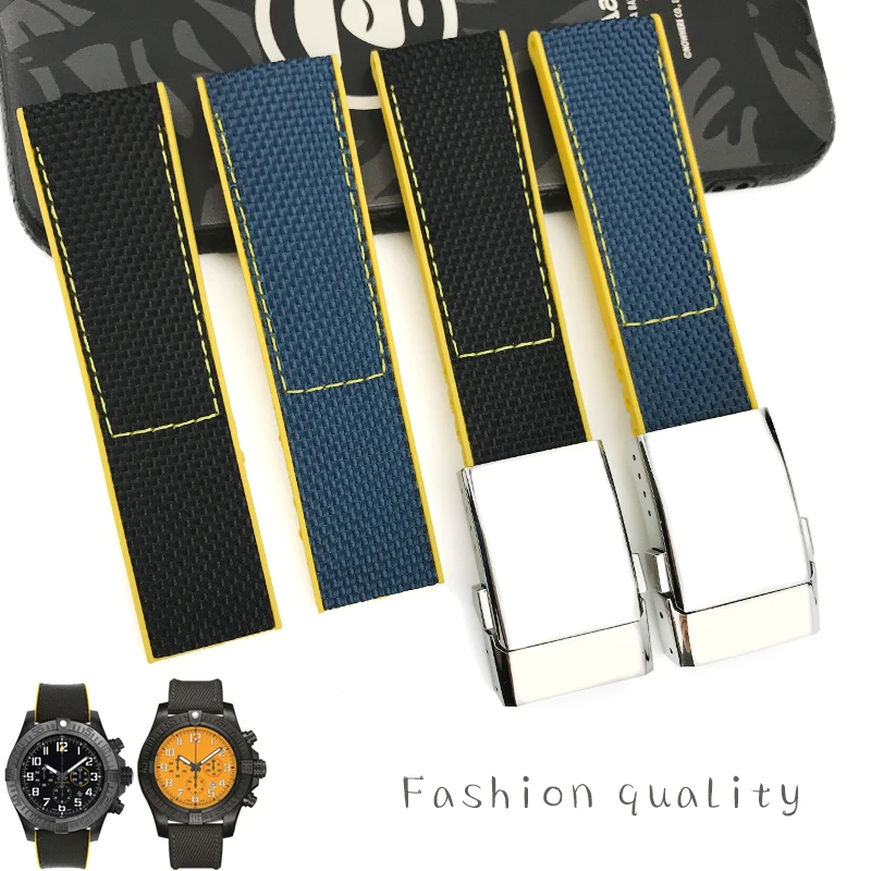 Ремешок из нейлоновой ткани для наручных часов резиновый браслет с пряжкой