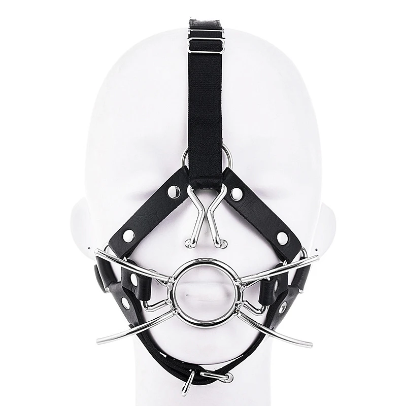 

Bdsm Oral O Ring Mouth Gag with Nose Hook Bondage PU Leather Head Harness Restraint Slave Fetish Sm Sex Toys for Women Adult 18