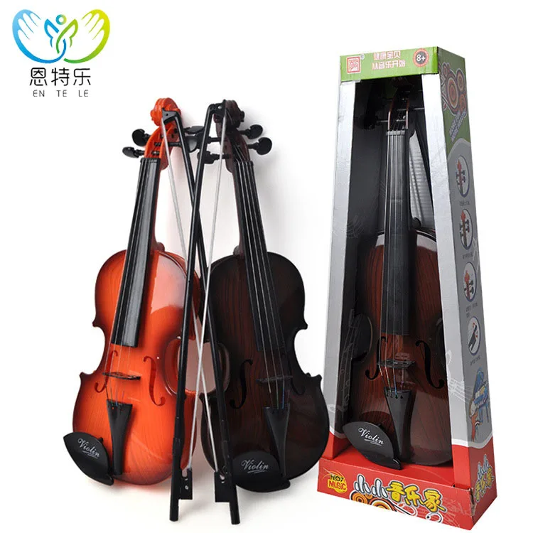 

Children'S Simulation Violin Toys, Music Playing Instruments, Nylon Bow, Metal Strings Hot Sale Gifts