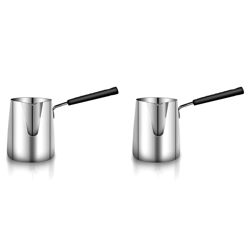 

HOT-2X Stainless Steel Butter And Coffee Warmer,Turkish Coffee Pot,Mini Butter Melting Pot And Milk Pot With Spout -(350ML)