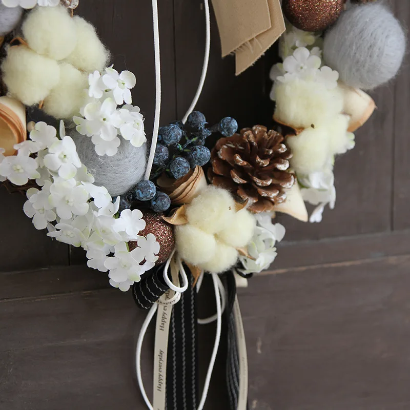 Новый Рождественский венок Xinyi Фотофон цветок виноградный круг день банкет