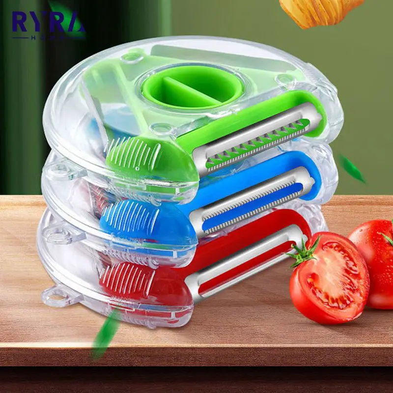 Trio Peeler Multifunction Cutter Stainless Steel Slicer Fruit Vegetable Chopper Shredding Chip Clean Replace Kitchen Tools New