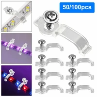 50100pcs mounting brackets clip one side fixing clips for 5050 led strip light bar anti rust screws lighting parts accessories