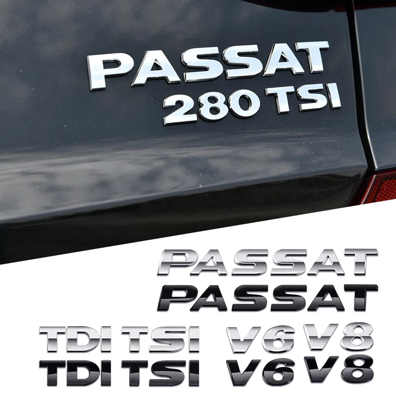 Наклейки ABS TSI TDI V6 V8 с надписью украшение-эмблема для заднего багажника Volkswagen Passat