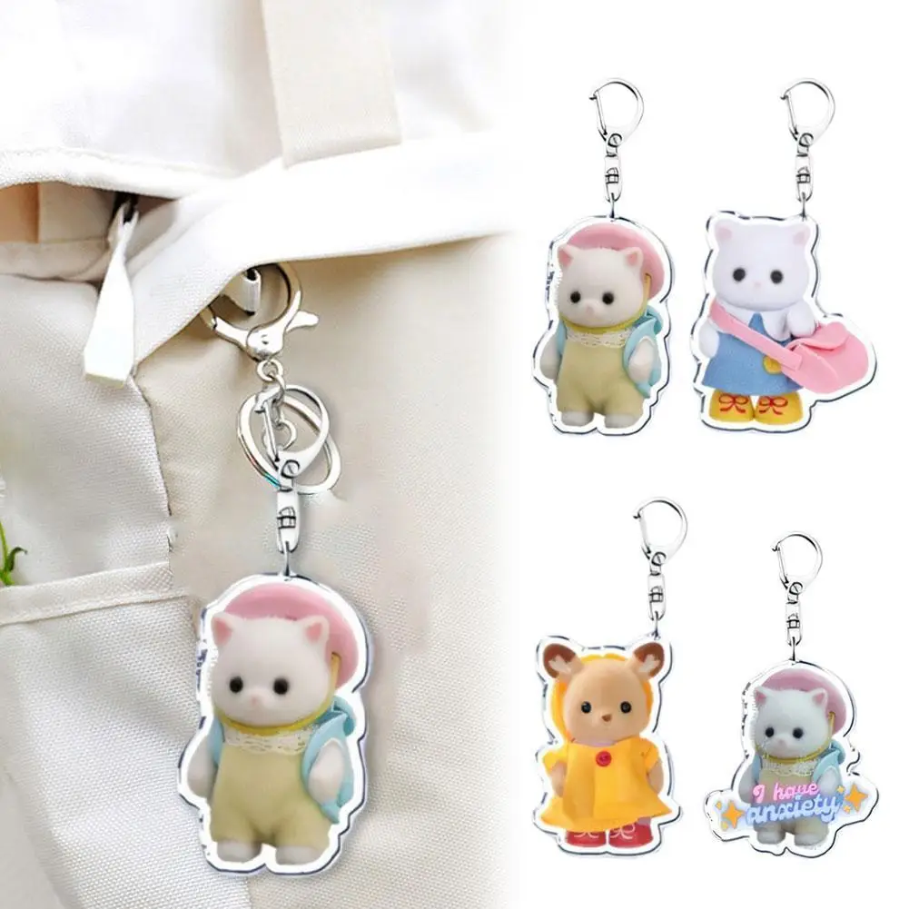 Акриловый брелок для ключей с изображением животных