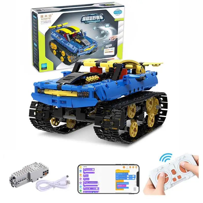 

RC Racing Car Bricks Off-road Vehicle Tank Electric Building Blocks Technical APP Program Remote Control Driving Bricks Toys