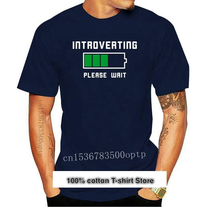 

Camiseta de манга corta para hombre y mujer, camisa divertida de интровертида, de Humor, camiseta infinvertida