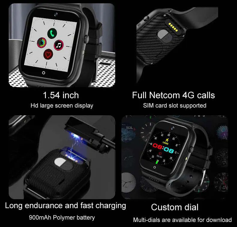 220volt 4g android square screen smartwatch 32g sim call gps camera wifi heartrate gps tiktok youtube man women for xiaomi phone free global shipping