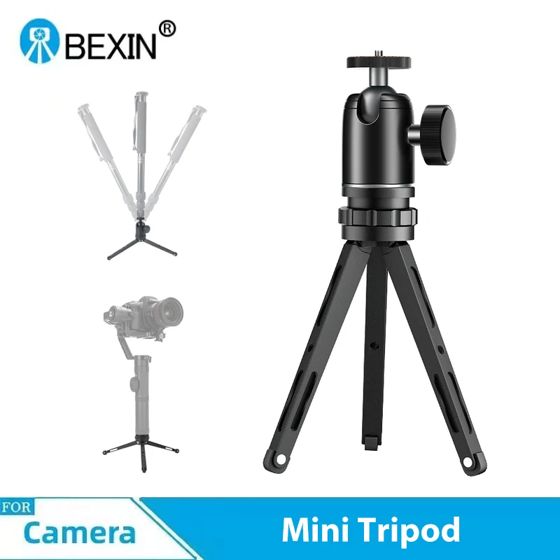 Фото BEXIN настольный мини-штатив для видеосъемки, кронштейн для штатива для селфи с шаровой головкой для DSLR-камеры, монопод, стабилизаторы, крепление, подставка №1