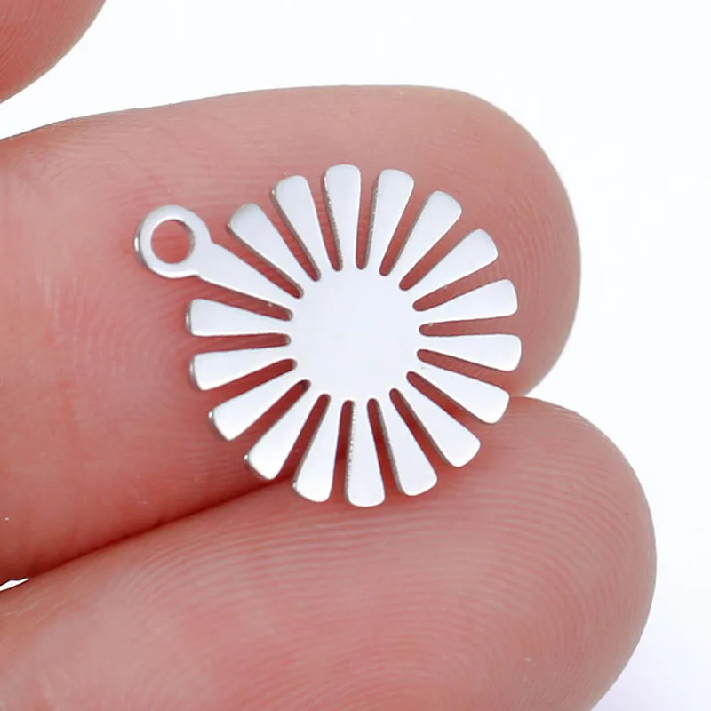 

WZNB 5Pcs Flowers Charms for Jewelry Making Sunflowers Stainless Steel Pendant Diy Earring Necklace Accessories Supplies