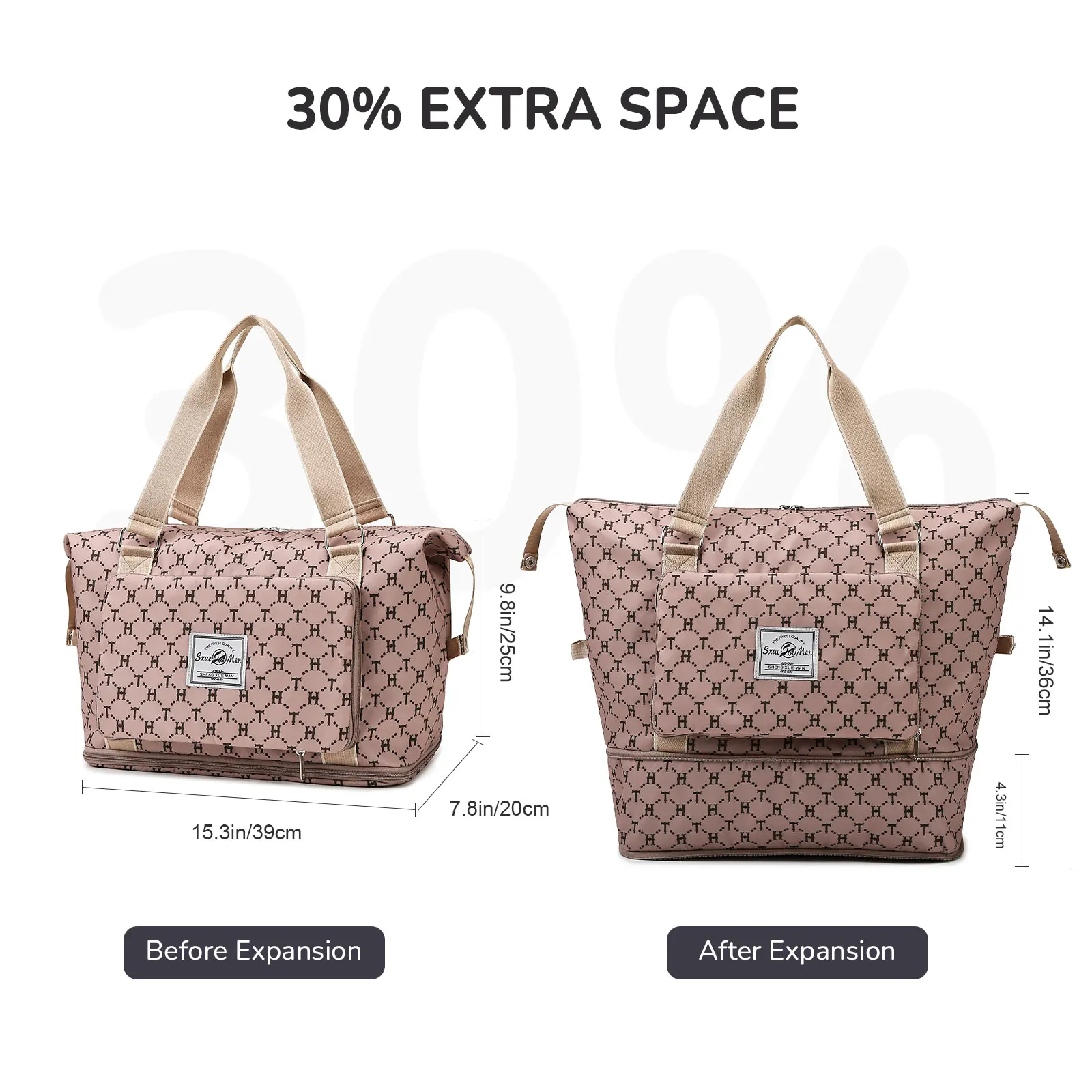 Folding Expandable Travel Bags Luggage Carry On Waterproof Foldable Weekend Handbag Large Capacity Women's Duffle Fitness Tote