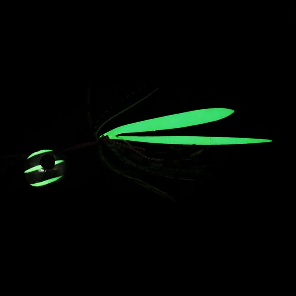 1pcs Glow Lumious Squid Head Lure w/ Rubber Skirt Dual Jig 3D Eyes Super Strong Barbed Hooks Iscas Pesca Tackle 80/100/120/150g | Спорт и