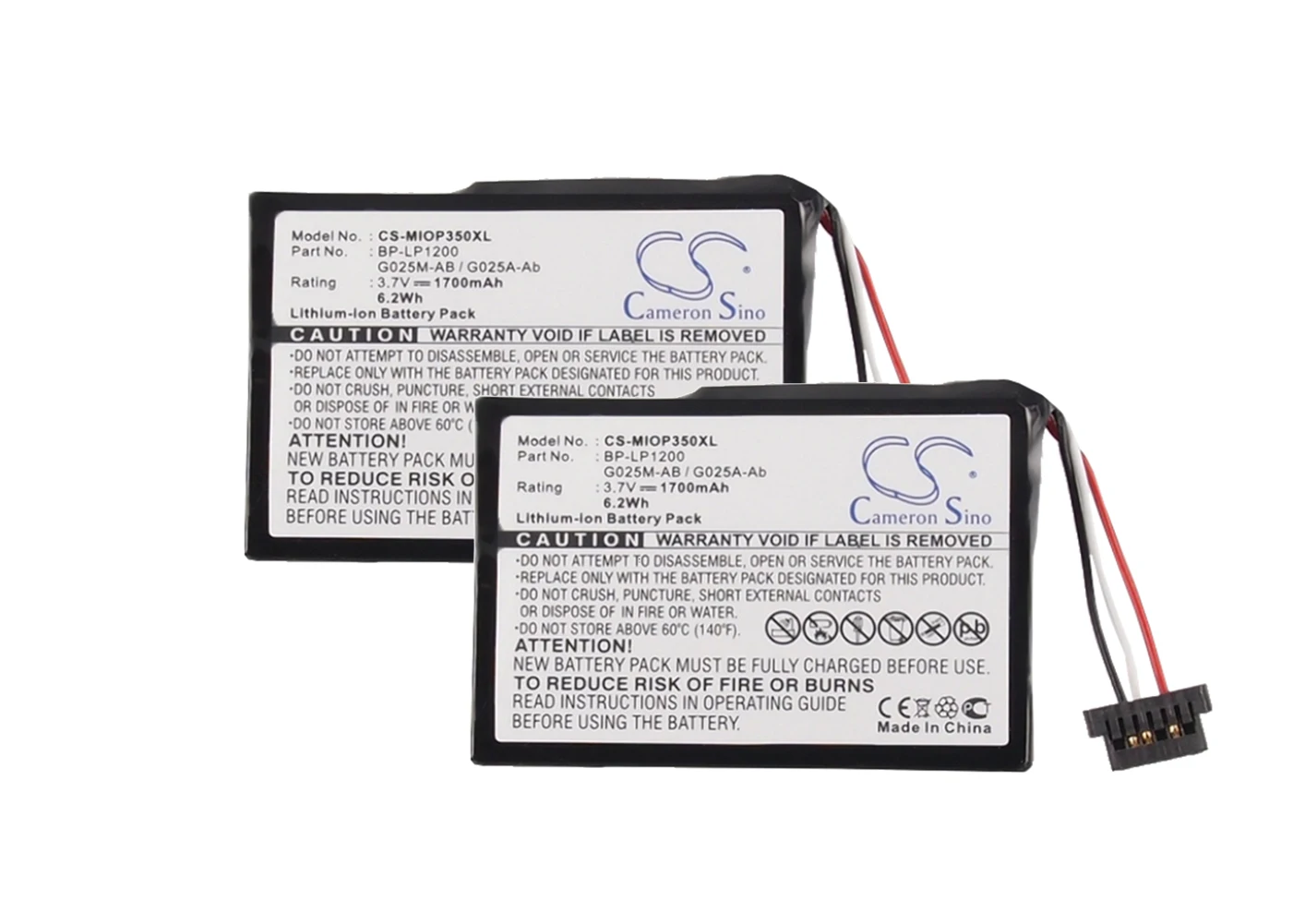 

2 упаковки 4000 мА аккумулятор для навигатора Triansonic PNA 541380530005 541380530006, BL-LP1230/11-D00001U