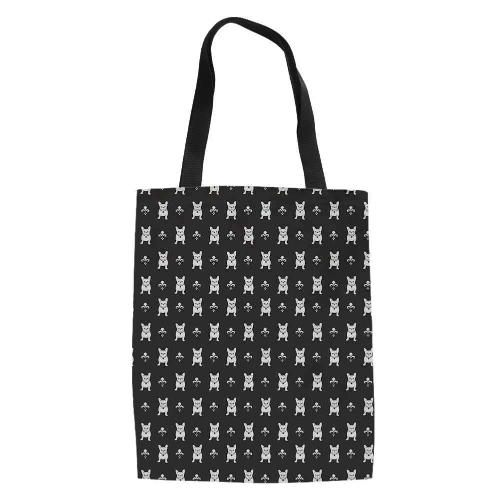 Dogs Black and White Print Capacity Handle Bag Adult Student Outdoor Shopping Bag Lightweight Daily Decoration Draagtas