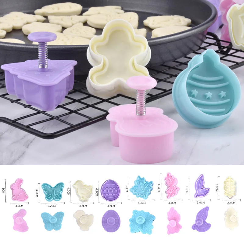 

4Pcs Cookie Embosser Mould DIY Plastic Biscuit Mold Fondant Cake Decorating Tools Baking Molds moule gateaux moldes repostería