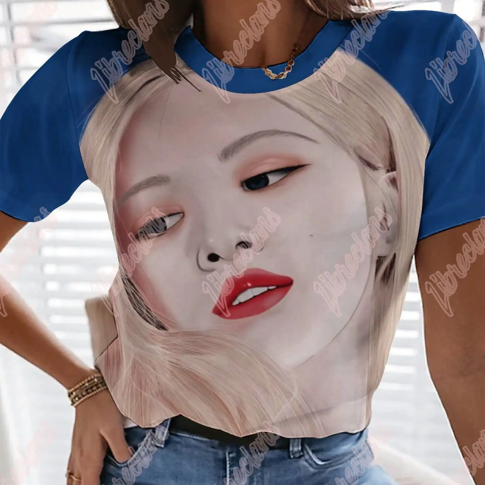 Футболка певица Kpop BP Мужская/женская с принтом Модный повседневный костюм в