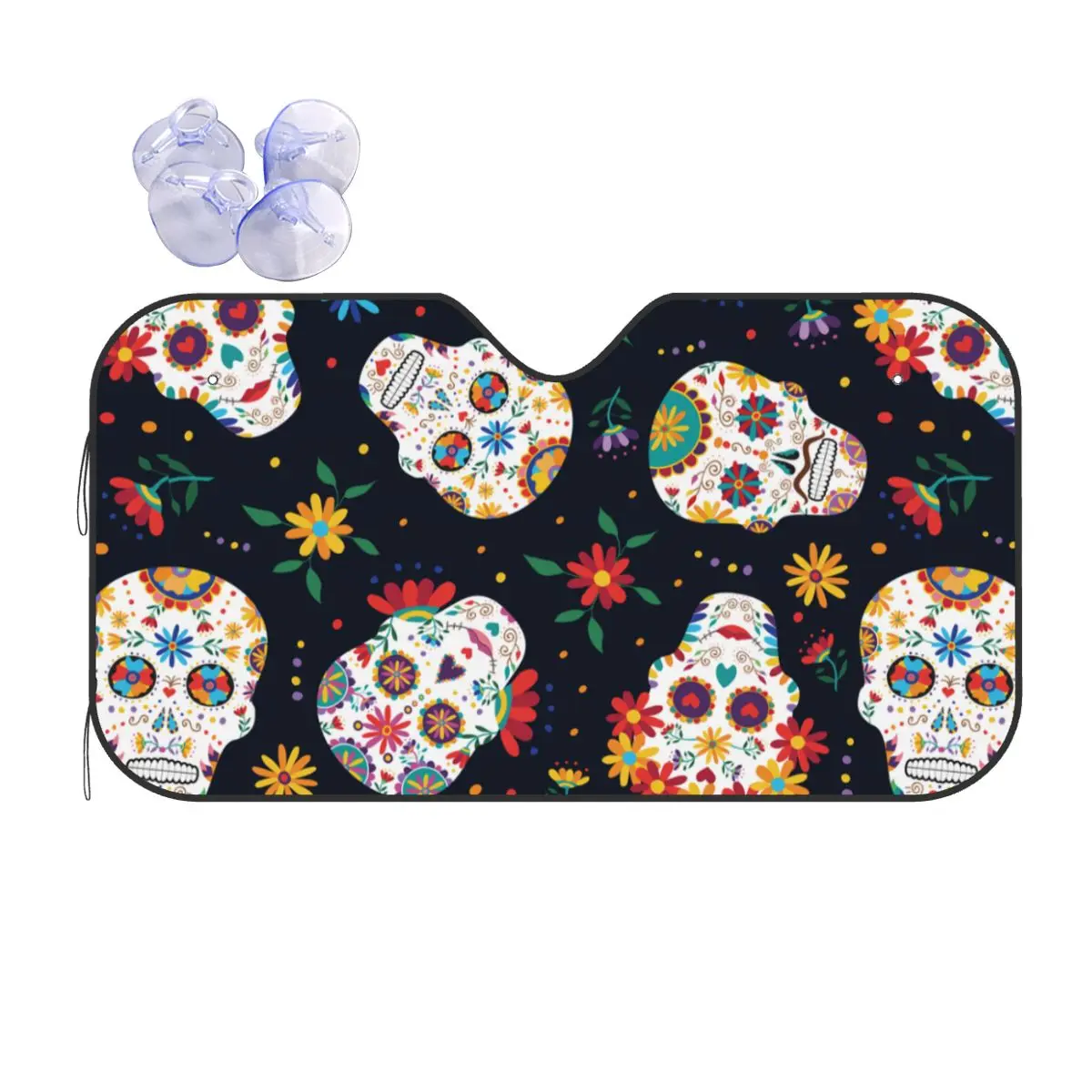 

Sugar Skull Day Of The Dead Sunshade Windscreen Halloween Mexican Skeleton Cover Front Block Window Car Window Windscreen Cover